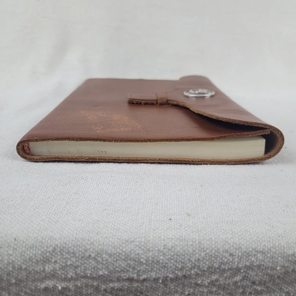 Auburn Tigers Brown Leather Journal Notebook AU Logo Silver Emblem NCAA Fan Gear